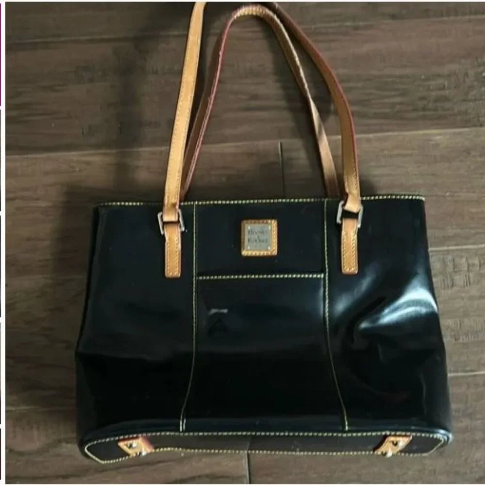 Dooney & Bourke Black patent leather tote